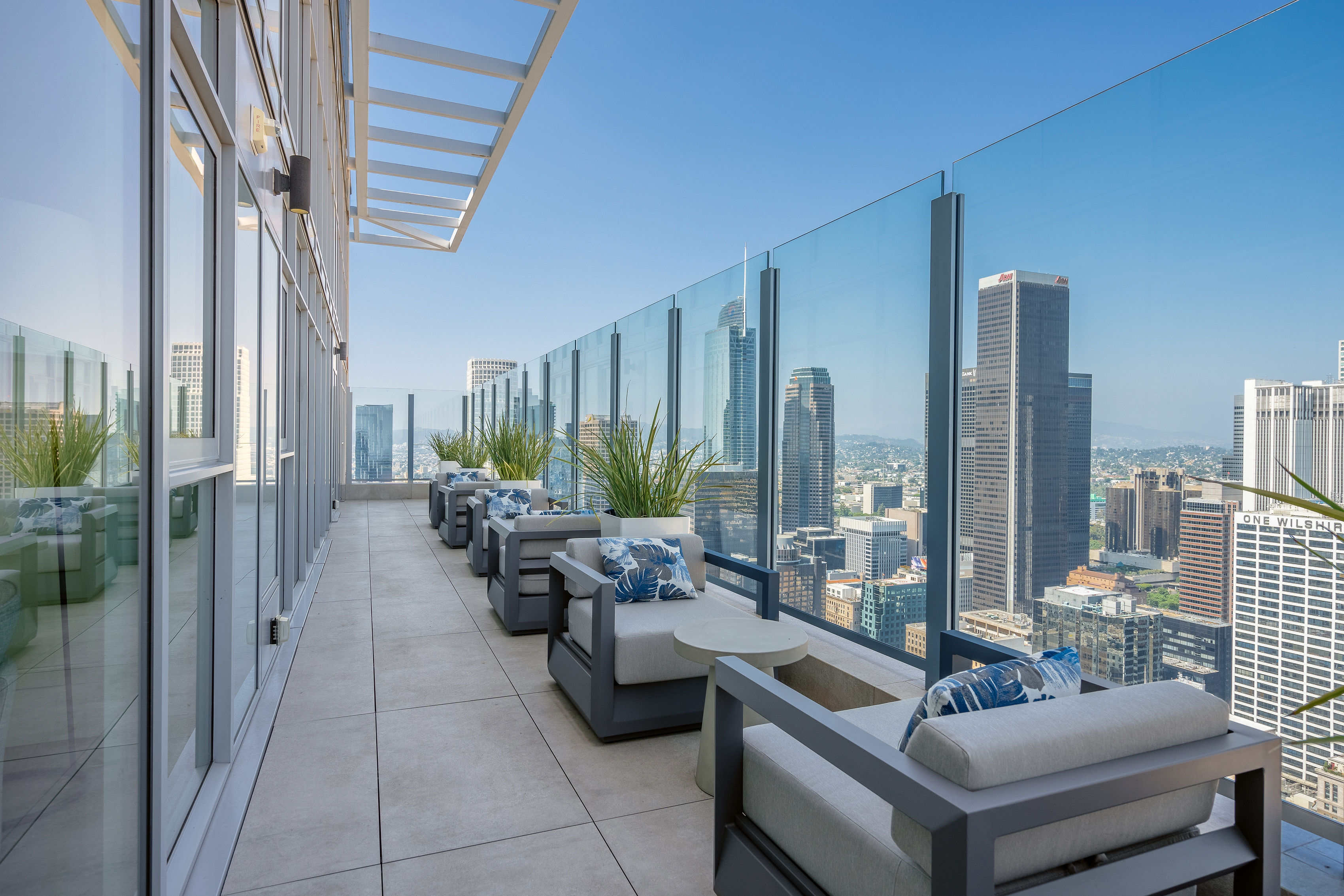 825 S. Hill guest bedroom with skyline view